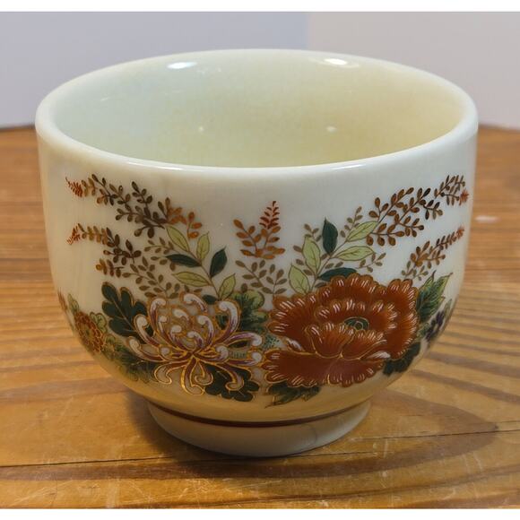 Japan Teapot 6 cups Set White Mod Flower Design Bamboo Handle OMC - Picture 9 of 14